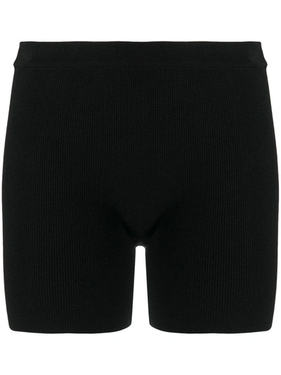 Shop Jacquemus Fine-knit Fitted Shorts In Black