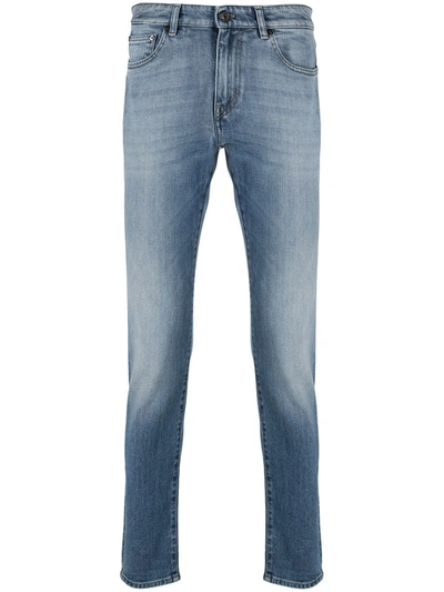 Shop Pt01 Slim-fit Cut Jeans In Blue