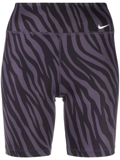 Shop Nike Tiger-print Biker Shorts In Purple