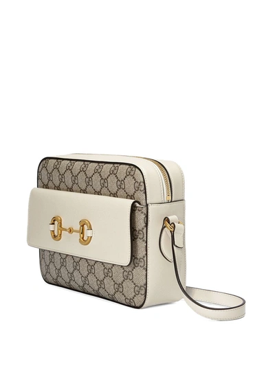 Shop Gucci Horsebit Shoulder Bag In White