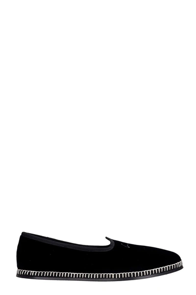 Shop Giuseppe Zanotti Otium Loafers In Black Velvet