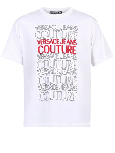 Shop Versace Jeans Couture Branded T-shirt In White