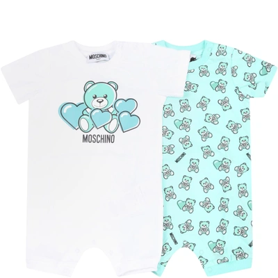 Shop Moschino Multicolor Set For Babykids In Green