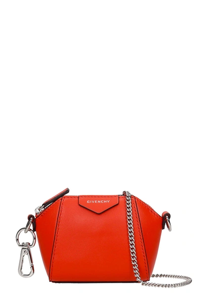 Shop Givenchy Antigona Baby Shoulder Bag In Red Leather