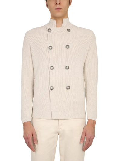Shop Brunello Cucinelli Double-breasted Cardigan In White
