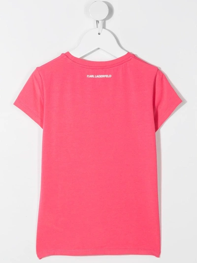 Shop Karl Lagerfeld Rsg Address Logo Print T-shirt In Pink