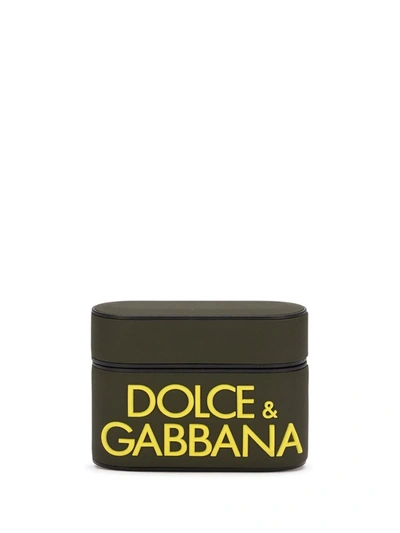 Shop Dolce & Gabbana Airpods Pro Logo Case In Green