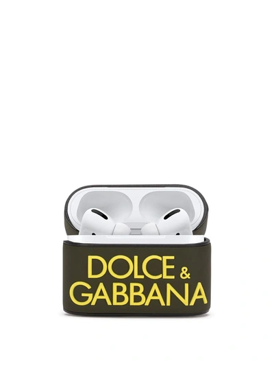 Shop Dolce & Gabbana Airpods Pro Logo Case In Green