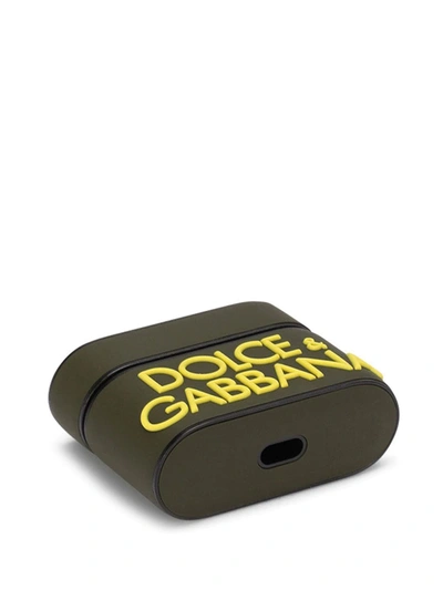 Shop Dolce & Gabbana Airpods Pro Logo Case In Green