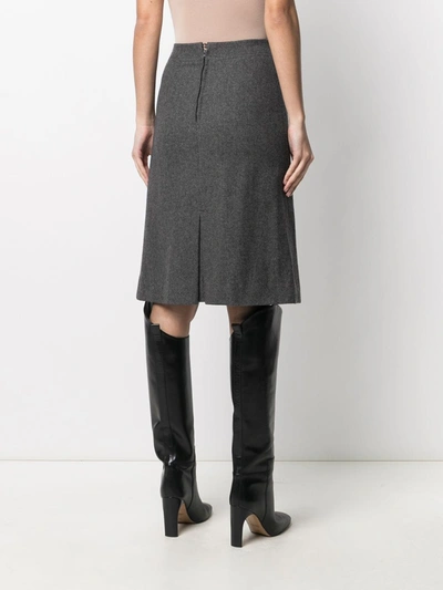 Pre-owned Celine  Belted Knee-length Skirt In Grey