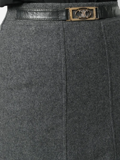 Pre-owned Celine  Belted Knee-length Skirt In Grey