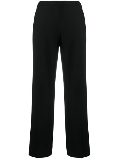 Pre-owned Chanel Straight-fit Tailored Trousers In Black