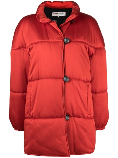 Pre-owned Saint Laurent Oversized Padded Coat In Red
