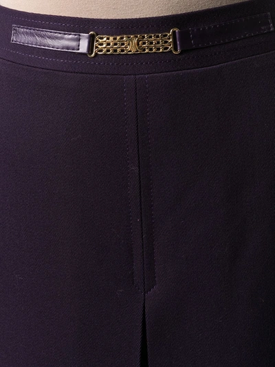 Pre-owned Celine  Belted A-line Skirt In Purple