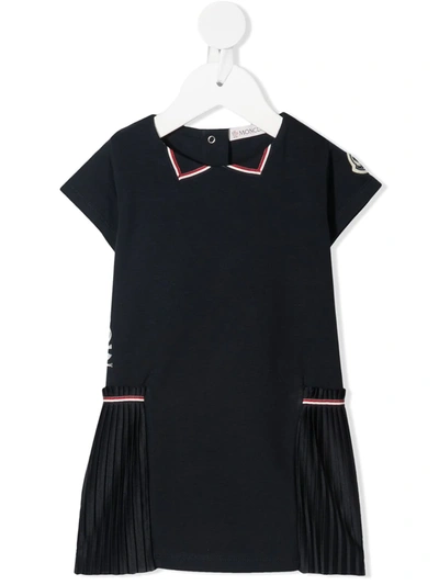 Shop Moncler Stripe-print Short-sleeved Dress In Blue