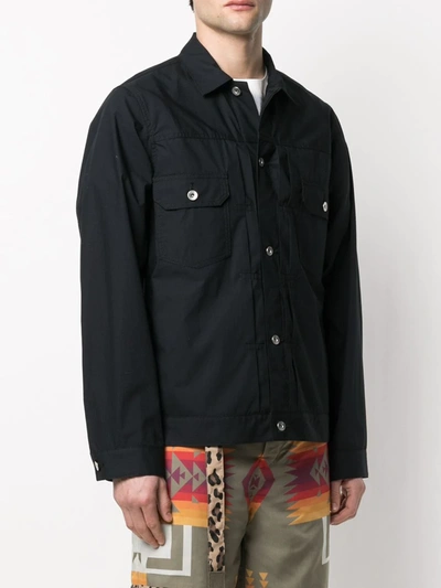Shop Sacai Zip-detail Cotton Jacket In Black