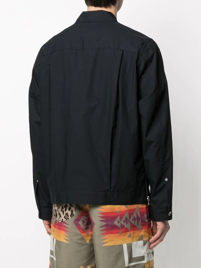 Shop Sacai Zip-detail Cotton Jacket In Black