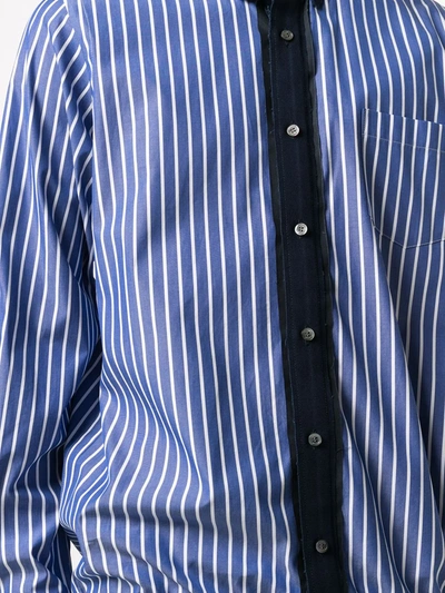 Shop Sacai Striped Cotton Shirt In Blue