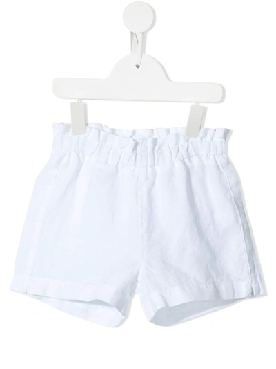 Shop Il Gufo Paperbag-waist Linen Shorts In White