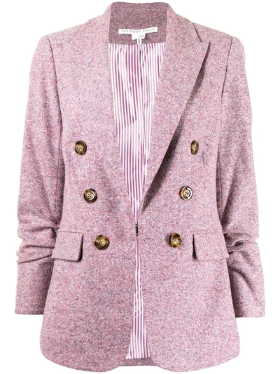 Shop Veronica Beard Double Breasted Blazer In Pink