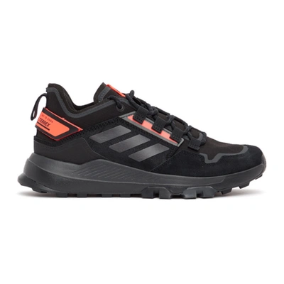 Shop Adidas Originals Black Terrex Hiking Low Sneakers In Blk/gry/ora