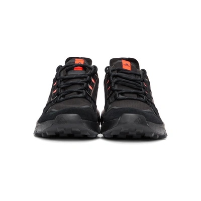 Shop Adidas Originals Black Terrex Hiking Low Sneakers In Blk/gry/ora