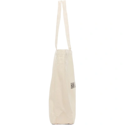 Shop Han Kjobenhavn Beige Canvas Logo Tote