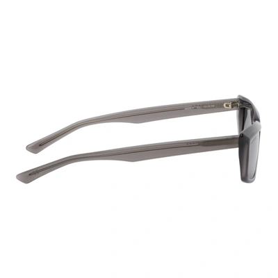 Shop Balenciaga Grey Tip Rectangular Sunglasses In 003 Asphalt