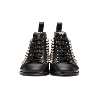 Shop Gucci Black Brogue Detail Boots In 1000 Black