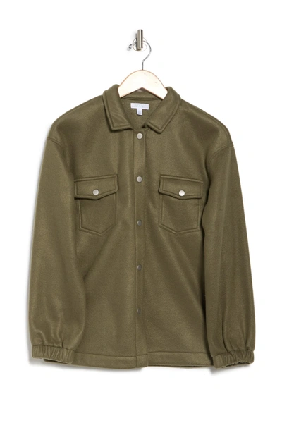 Shop Abound Cozy Fleece Shirt Jacket In Olive Sarma