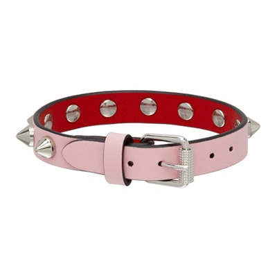 Shop Christian Louboutin Pink Loubilink Bracelet In P544 Soupir