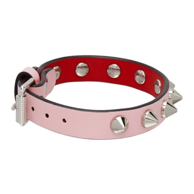 Shop Christian Louboutin Pink Loubilink Bracelet In P544 Soupir