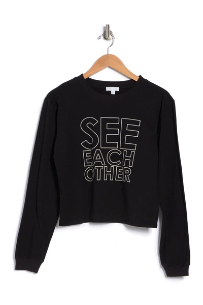 Shop Abound Graphic Long Sleeve T-shirt In Black See Each Other