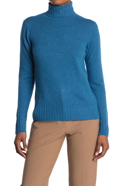 Shop Quinn Turtleneck Cashmere Sweater In Dark Teal