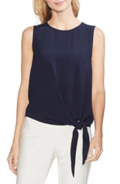 Shop Vince Camuto Sleeveless Tie Front Blouse In Classic Na
