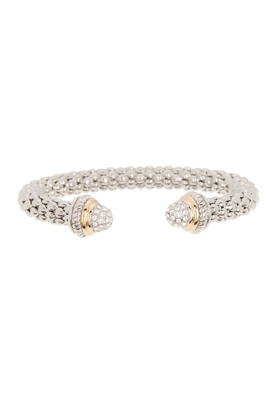 Meshmerise Cz Mesh Cuff Bangle In White
