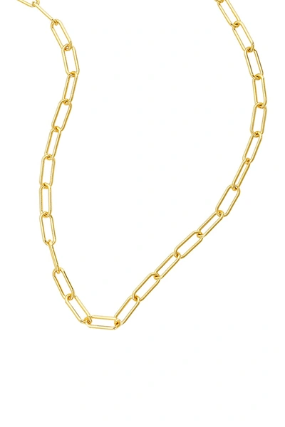 Shop Adornia 14k Gold Plated Paper Clip Chain Necklace In Yellow