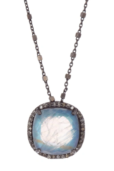 Shop Adornia Fine Lara Beaded Moonstone & Diamond Chain Necklace In White