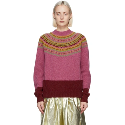 Shop Molly Goddard Pink & Red Benny Sweater In Heather