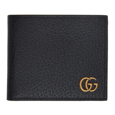 Shop Gucci Black Gg Marmont Bifold Wallet In 1000 Black