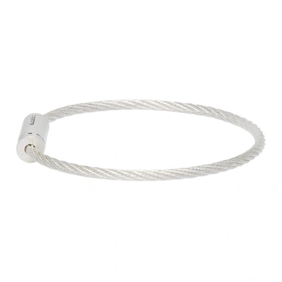 Shop Le Gramme Silver Brushed 'le 9 Grammes' Cable Bracelet