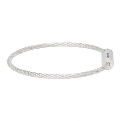 Shop Le Gramme Silver Brushed 'le 9 Grammes' Cable Bracelet