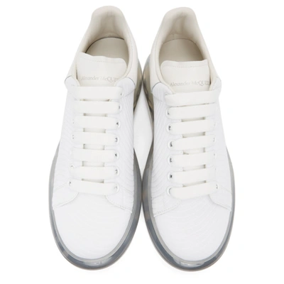 Shop Alexander Mcqueen White Textured Oversized Sneakers In 9000 White/