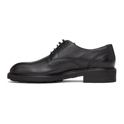 Shop Ermenegildo Zegna Black Leather Arezzo Flex Derbys In Ner Black