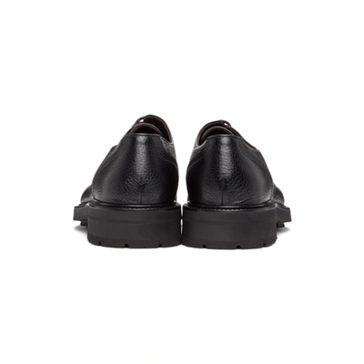 Shop Ermenegildo Zegna Black Leather Arezzo Flex Derbys In Ner Black