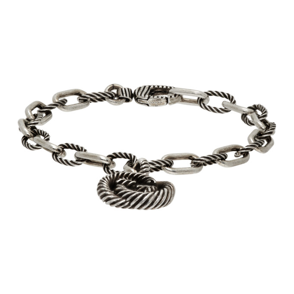gucci silver bracelet with interlocking g