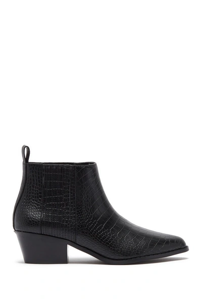 Shop Abound Cora Croc Embossed Ankle Bootie In Black Croc