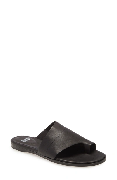 Eileen Fisher Ty Washed Leather Flat Sandals In Moon Leather