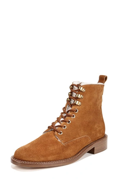 Shop Vince Cabria 3 Genuine Shearling Lined Combat Boot In Cuoio