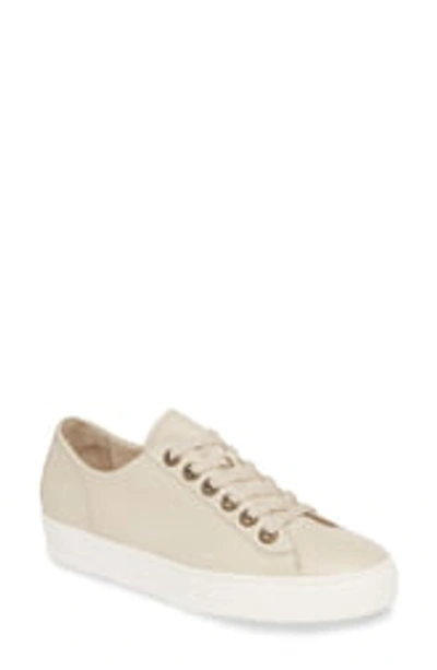 Shop Paul Green Ally Leather Low Top Sneaker In Biscuit Leather